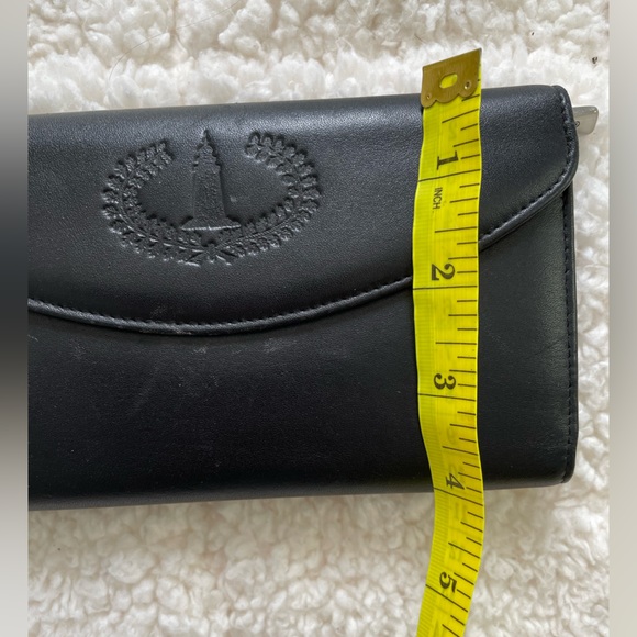 Dopp Black Satin Cowhide Leather Wallet w Change Purse Vintage - Picture 6 of 7